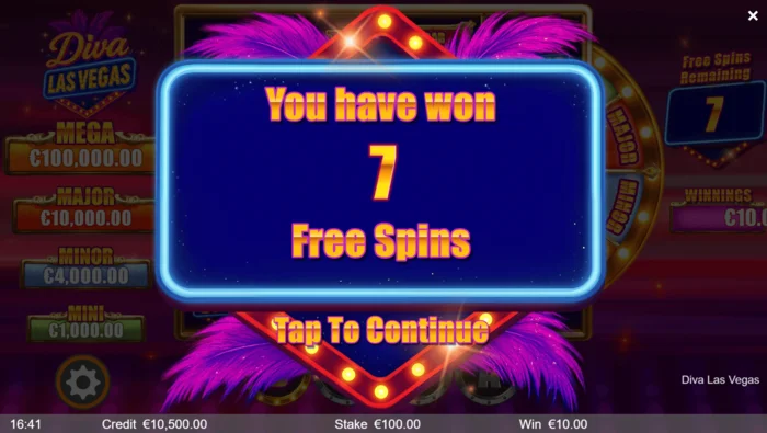 Diva Las Vegas - zagon bonusnih Free Spins