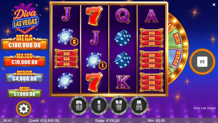 Diva Las Vegas - glavni zaslon z 4x4 koluti